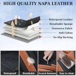 Coverado Seat Covers, Car Seat Covers Full Set, Leather Seat Covers for Cars, Automotive Seat Covers Car Seat Protector Car Accessories Fit for Most Sedans SUV Pick-up Truck(Black&Brown)