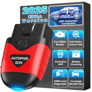 AUTOPHIX 3210 OBD2 Scanner Bluetooth Code Reader – Wireless OBDII Car Diagnostic Tool for Check Engine Light, I/M Readiness, Battery & Performance Test, No Subscription Fee for iPhone & Android