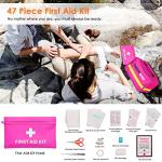 THINKWORK Car Emergency Kit for Teen Girl and Lady's Gifts, Pink Emergency Roadside Assistance kit with Pink Car Tool Set, 10FT Jumper, First Aid Kit, and More Ideal Pink Car Accessories Tool - E8