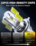 AUXITO H4 Light Bulb, 50000LM 900% Super Brighter, Real 1:1 Size, 9003/HB2 LED Fog Light for Night Driving, 6500K Cool White, 50000Hrs Long Service Life, Plug and Play, Pack of 2