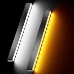 Turn Signal Switch Fog Lights Assembly Universal Car Accessories Sequential Turn Signals 12V LED Light Strip for Daytime Running Lights, Night Running Light, White Amber Flashing LED Light Bar for Car