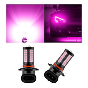 Yourkar 2 PCS LED Fog Light Bulbs, 12V Plug and Play Car Fog Lights, High Bright LED Chips Fog Lamps Replacements for Most Cars, Trucks, SUVs, Car Accessories (Pink)