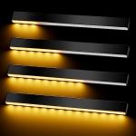 Turn Signal Switch Fog Lights Assembly Universal Car Accessories Sequential Turn Signals 12V LED Light Strip for Daytime Running Lights, Night Running Light, White Amber Flashing LED Light Bar for Car