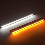 Turn Signal Switch Fog Lights Assembly Universal Car Accessories Sequential Turn Signals 12V LED Light Strip for Daytime Running Lights, Night Running Light, White Amber Flashing LED Light Bar for Car