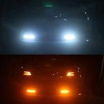 Turn Signal Switch Fog Lights Assembly Universal Car Accessories Sequential Turn Signals 12V LED Light Strip for Daytime Running Lights, Night Running Light, White Amber Flashing LED Light Bar for Car