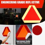 Sticky Slow Moving Vehicle Triangle Sign,Golf Cart Orange Triangle Signs,14"x16"Diamond Grade Reflective for Golf Cart