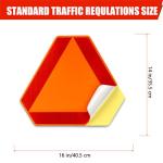 Sticky Slow Moving Vehicle Triangle Sign,Golf Cart Orange Triangle Signs,14"x16"Diamond Grade Reflective for Golf Cart
