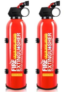 2 Pack Fire Extinguisher for Home with Wall Mount - 620ml Portable Fire Extinguisher for Car Vehicle Boat House Kitchen, Water-Based Fire Extinguisher for A, B, C, K Fire
