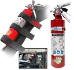 Dry Chemical 2.5 Pounds lbs Fire Extinguisher with Vehicle Bracket and Mobile Deals Adjustable Roll Bar Holder Mount Compatible with Jeep Wrangler Unlimited, CJ, JK, TJ - Durable Strap