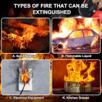 2 Pack Fire Extinguisher for Home with Wall Mount - 620ml Portable Fire Extinguisher for Car Vehicle Boat House Kitchen, Water-Based Fire Extinguisher for A, B, C, K Fire