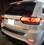 iJDMTOY Dark Red Lens Full LED Rear Bumper Reflector Lights Compatible With Jeep WK2 Grand Cherokee, Patriot, Compass, Dodge Journey, Function as Tail/Brake & Sequential Blink Turn Signal