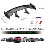 povtii Car Mini Spoiler Wing, 9.8" Adhesive Mini Rear Tail Wing Carbon Fiber Texture Decorative Spoiler, Universal Auto Tiny Tail Wing Decor for Men Women, Car Accessories (Black Carbon Fiber)