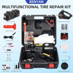 Electric Car Jack kit 5 Ton 12V Electric Floor Jack Lift for Vehicle, Electric Hydraulic Jack Auto Repair Tool Set with Built-in Inflator and Impact Wrench for SUV Sedan Truck Tire Change