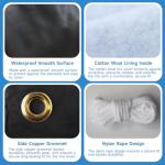 VINPATIO Rough Tire Covers 4 Pack, Waterproof Vinyl Wheel Protectors with Lining for RV, Trailer, Camper, Motorhome, SUV, Car, Universal Fits Tire Diameters 40-42 inches, Black