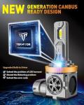 Termitor H11/H8/H9 & 9005/HB3 LED Bulbs Combo, 60,000LM 900% Ultra-Bright, Real 1:1 Mini Size, 6500K White 70,000Hrs Long Life with Cooling Fan, 9005 H11 Fog Light Kits, Plug and Play, Pack of 4
