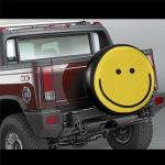Smiley Face Tire Cover Weatherproof Dustproof Wheel Spare Tire Cover Wheel Protectors Universal Fit for Rv Trailer SUV Truck Camper 14 Inch