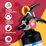 Ougist ABC Dry Powder Fire Extinguisher, 2.5 lb – 1-A:10-B:C Rated, Fire Extinguisher for Home, Kitchen, Office & Vehicle, Fire Extinguisher with Easy-Grip Handle & Quick Release, Model FF1KG,Black