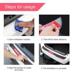 Rear Bumper Guard Protector for Car, Universal Black Rubber Scratch-Resistant Non-Slip Trunk Door Protector for Most Cars, Car Exterior Accessories (Black/Red)