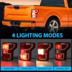 BeamTrack Tail Lights Assembly Compatible with 2018 2019 2020 Ford F-150 Right Passenger Side Rear Light Brake Lamp Taillight with Bulb and Harness Replace JL3Z13404H