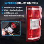 BeamTrack Tail Lights Assembly Compatible with 2018 2019 2020 Ford F-150 Right Passenger Side Rear Light Brake Lamp Taillight with Bulb and Harness Replace JL3Z13404H