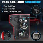 BeamTrack Tail Lights Assembly Compatible with 2018 2019 2020 Ford F-150 Right Passenger Side Rear Light Brake Lamp Taillight with Bulb and Harness Replace JL3Z13404H