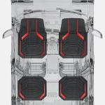 PIC AUTO Heavy Duty Rubber Floor Mats, Red Aluminum Film Car Mats Set, Front and Rear Car Mats with Anti-Slip Backing, All Weather Protection, Trim-to-Fit for Automotive SUV, Sedan, Van