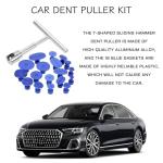 KUQUTIDY 18 Pcs Car Dent Puller Kit, Small Dent Remover Tool for Car, Damage-Free Paintless Body Dent Repair Removal Tools with T Slide Puller and 18 Suction Cups of Different SPEC for Car