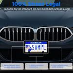 RYHYC License Plate Frames Cover 2Pcs Matte Black Rustproof Stainless Steel Licence Plate Holder for Front Rear,Universal Car Accessories for Most Cars