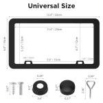 RYHYC License Plate Frames Cover 2Pcs Matte Black Rustproof Stainless Steel Licence Plate Holder for Front Rear,Universal Car Accessories for Most Cars
