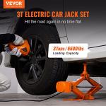VEVOR Electric Car Jack, 3 Tons /6600 lbs 12V Electric Scissor Jack with Electric Impact Wrench, Double Saddles with Remote Control, Portable Car Jack for Sedan, SUV, Truck Tire Change Replacement