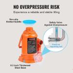 VEVOR Hydraulic Bottle Jack, 12 Ton/24000 lbs All Welded Car Hydraulic Jack, Features 7.5-14 in Lifting Range & 3-Section Long Handle, for Pickup Truck, Truck, RV, Auto Repair Industrial Engineering