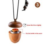 RoyAroma Wooden Acorn Essential Oil Car Diffuser Air Freshener Hang Decoration Brown