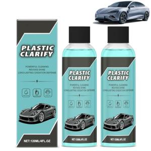 2PCS Plastic Clarify For Cars, Plastic Clarify, Waterless Spray Wax, All-In-One Detailer For Car Interiors & Exteriors, Plastic Rubber Leather Restorer For Cars