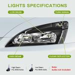 AUTOSAVER88 Headlight Assembly Compatible with 2003 2004 2005 2006 2007 Accord Headlight Assembly OE Headlamp Replacement Black Housing Clear Reflector