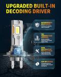 Termitor H7 LED Bulbs, 30,000LM 800% Brightness, 6500K White Super Bright, 1:1 Halogen Size, 6500 Cool White H7 Fog Lights, No Adapter Required Easy Install, Non-Polarity, Pack of 2