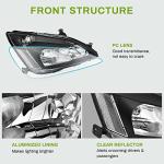 AUTOSAVER88 Headlight Assembly Compatible with 2003 2004 2005 2006 2007 Accord Headlight Assembly OE Headlamp Replacement Black Housing Clear Reflector