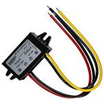 HQRP DC-DC Step Down Converter 12/24V to 5V 3A 15W with Open Wire Connector Power Supply Adapter Compatible with Car Radio, Dash cam, GPS Navigation Waterproof Voltage Regulator