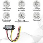 HQRP DC-DC Step Down Converter 12/24V to 5V 3A 15W with Open Wire Connector Power Supply Adapter Compatible with Car Radio, Dash cam, GPS Navigation Waterproof Voltage Regulator