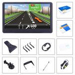 GPS Navigator for Car Truck RV, Latest 2025 Map, 7 inch Touch Screen Real Voice Spoken Turn-by-Turn Direction Reminding Navigation System for Cars, Vehicle GPS with Speed and Red Light Warning