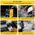 Solary Automotive Smoke Machine Leak Detector - 12V DC EVAP Vacuum Diagnostic Tester for Pipe System