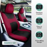 FH Group Car Seat Covers Full Set Cloth,Universal Fit combo,Washable Automotive Seat Covers,Low Back Front Seat Covers,Airbag Compatible,Split Bench Rear Seat for SUV,Sedan,Van Burgundy