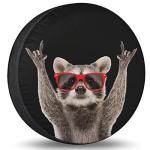 Spare Tire Cover Raccoon Wheel Tire Cover Waterproof Sun Protection Universal Fit for Trailers Rv SUV Truck Camper Travel 15 Inch
