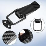 X AUTOHAUX Universal Car Bumper Security Hook Lock Clips Quick Release Hook Clips for Car Trunk Quick Release Fasteners for Trunk Bumpers Fenders Carbon Fiber Pattern 105x33mm 2pcs