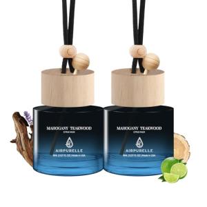 Car Air Freshener Hanging 2 Pack Car Air Fresheners Diffuser - Mahogany Teakwood Fragrance Oil Air Diffuser for Car, 45+ days Long Lasting Fragrance, Two 0.27 FL OZ/8ML Made in USA Car Air Fresheners