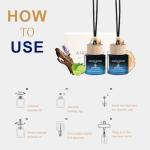 Car Air Freshener Hanging 2 Pack Car Air Fresheners Diffuser - Mahogany Teakwood Fragrance Oil Air Diffuser for Car, 45+ days Long Lasting Fragrance, Two 0.27 FL OZ/8ML Made in USA Car Air Fresheners