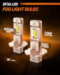 SEALIGHT H3 LED Fog Light Bulb, Upgrade 14000LM 600% Super Brighter 1:1 Mini Size Plug-n-Play, Super Heat Dissipation Performance, H3ll H3 Led Bulb Fog Lights for Car, Truck, SUV, Pack of 2