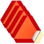 Resurhang 4 Pack Slow Moving Vehicle Triangle Sign 14 x 16 Inch Sticky Slow Moving Vehicle Triangle Sign Safety Vinyl Reflective Stickers for Cars Tractor Golf Cart Accessories