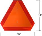 (2 Pack) Slow Moving Vehicle Triangle Safety Sign, Aluminum 14"x16" Engineering Grade Reflective Golf Cart Accessories, Up to 7 Years Outdoor (Orange)