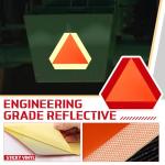 Resurhang 4 Pack Slow Moving Vehicle Triangle Sign 14 x 16 Inch Sticky Slow Moving Vehicle Triangle Sign Safety Vinyl Reflective Stickers for Cars Tractor Golf Cart Accessories