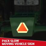 Resurhang 4 Pack Slow Moving Vehicle Triangle Sign 14 x 16 Inch Sticky Slow Moving Vehicle Triangle Sign Safety Vinyl Reflective Stickers for Cars Tractor Golf Cart Accessories